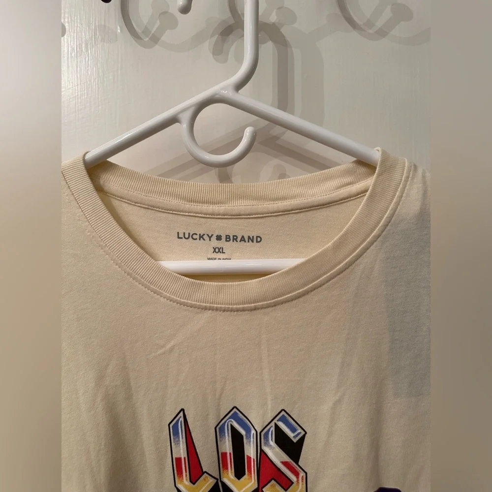 NWT Lucky Brand Cream Los Angeles Tee - Picture 2 of 2